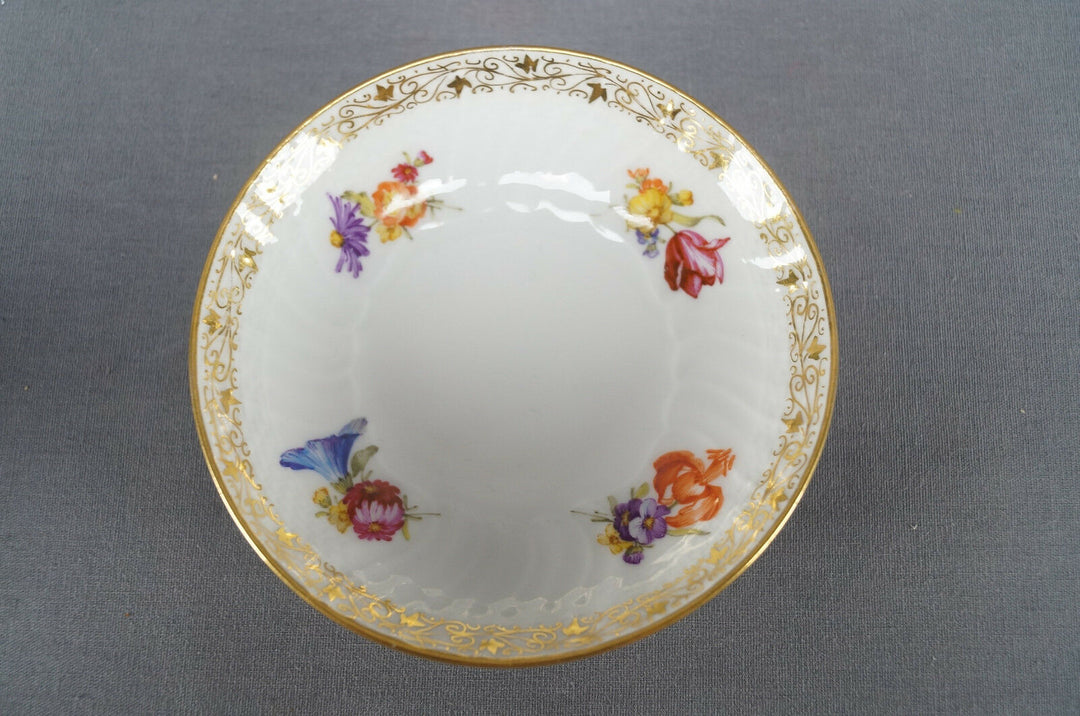 KPM Berlin Hand Painted Floral & Gold Demitasse Cup & Saucer Circa 1870 - 1945