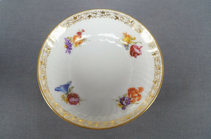 KPM Berlin Hand Painted Floral & Gold Demitasse Cup & Saucer Circa 1870 - 1945