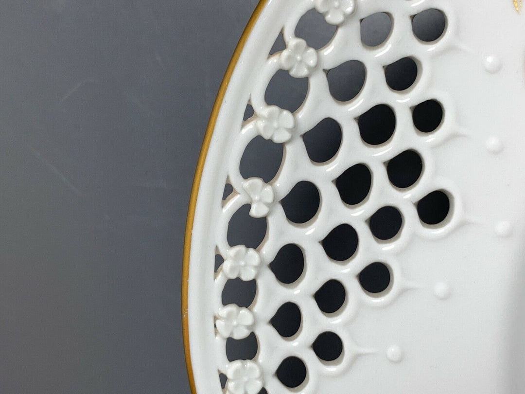 MEISSEN DURCHBRUCH TELLER 1001 NACHT LIEBESPAAR AUF PFERD TOP ZUSTAND D:29cm