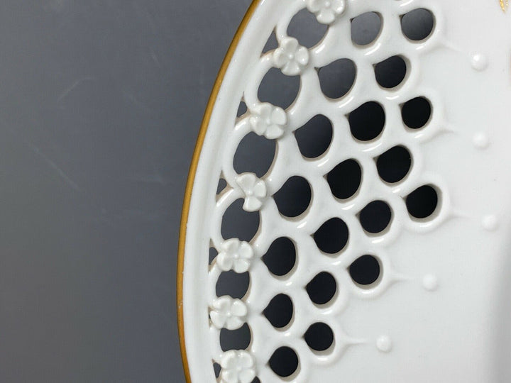 MEISSEN DURCHBRUCH TELLER 1001 NACHT LIEBESPAAR AUF PFERD TOP ZUSTAND D:29cm