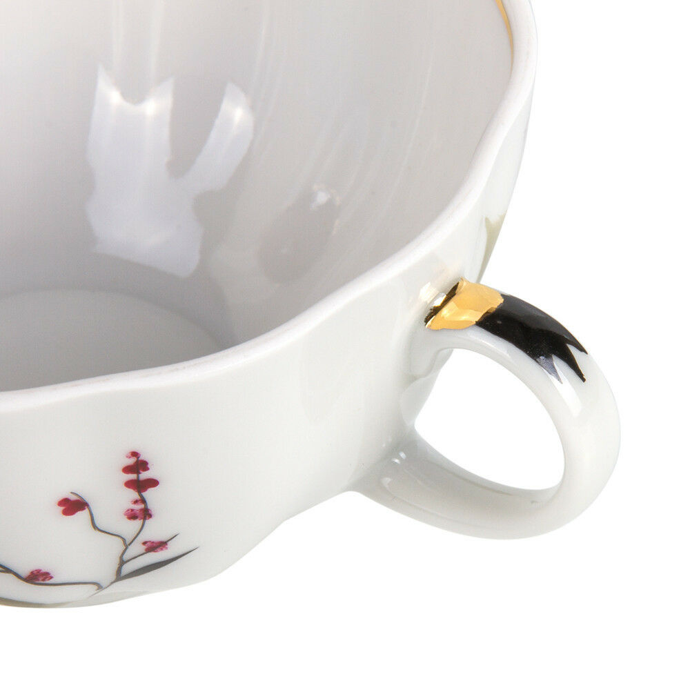 8.5 fl oz Teacup & Saucer by Imperial Porcelain IFZ LFZ Pink Tulips Lomonosov