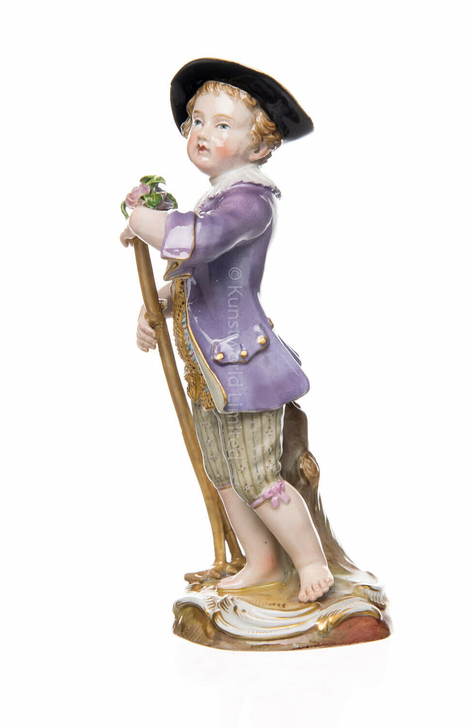 マイセン　庭師の子供たち　花瓶と少年　フィギュリン　陶器人形　置物　アンティーク マイセン 庭師の子供たち 花瓶と少年 フィギュリン 陶器人形 置物