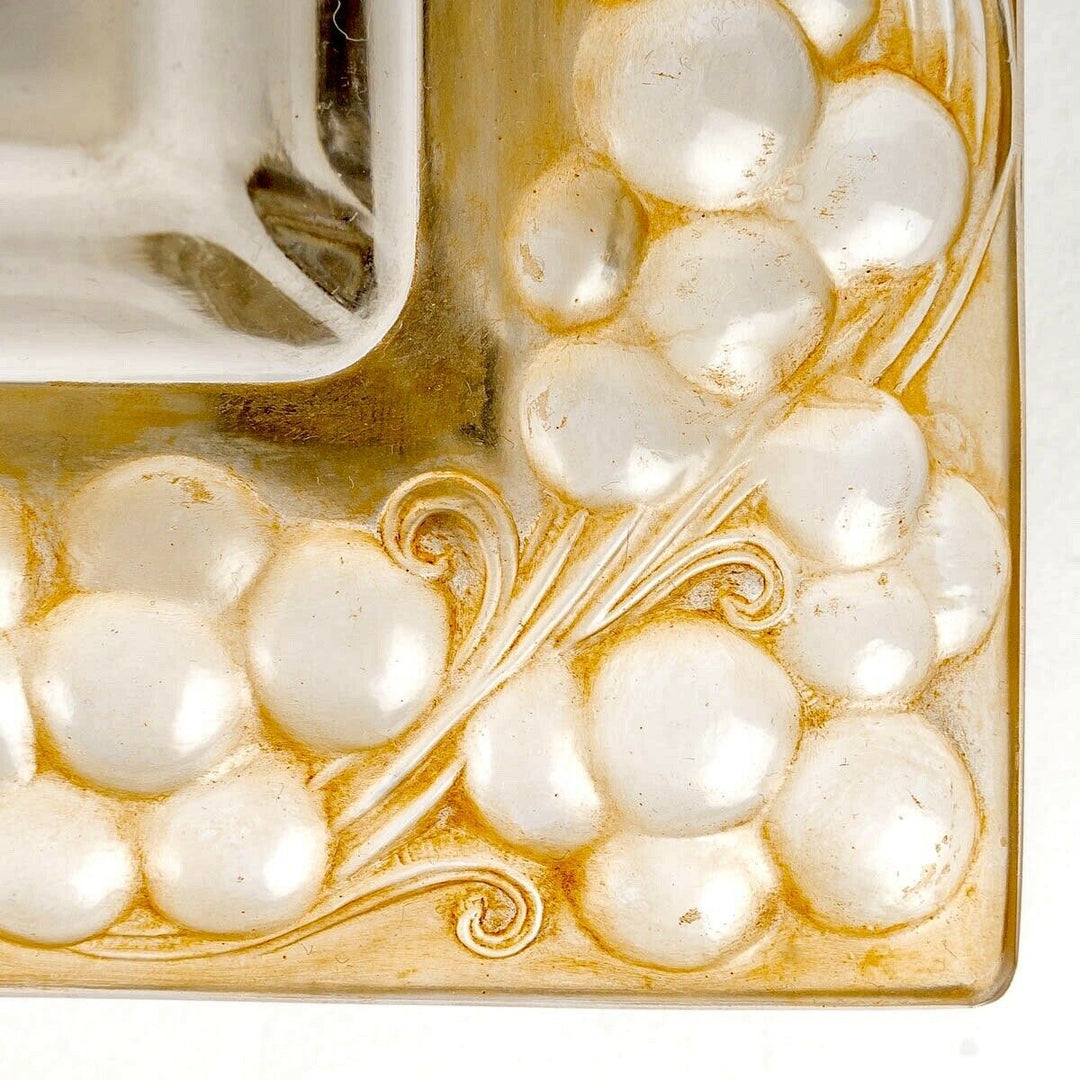 Coupe Plat Thomery Patine Sepia Rene Lalique R.Lalique Glass Bowl Plate