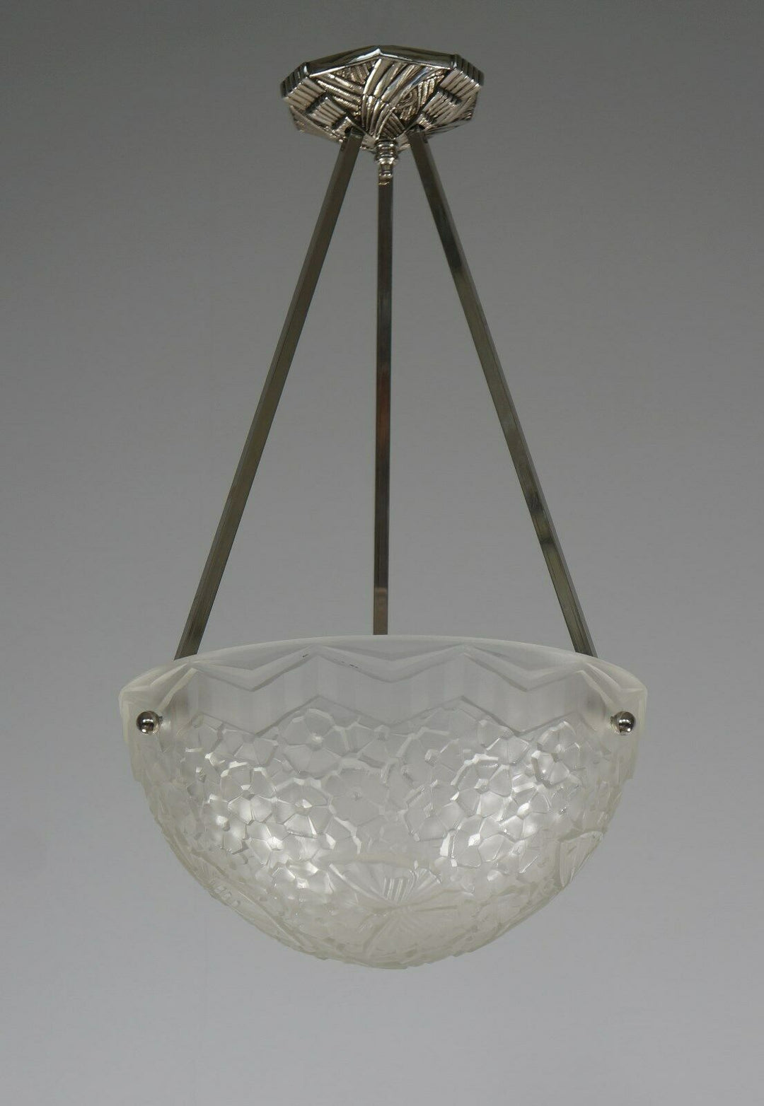 HETTIER VINCENT & HANOTS : pair of FRENCH ART DECO PENDANT S . chandelier France