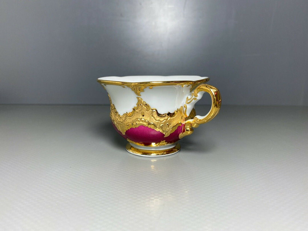 MEISSEN MOKKA GEDECK 2-TLG TASSE UT B-FORM WEINROT ROT BORDEAUX VIEL GOLD