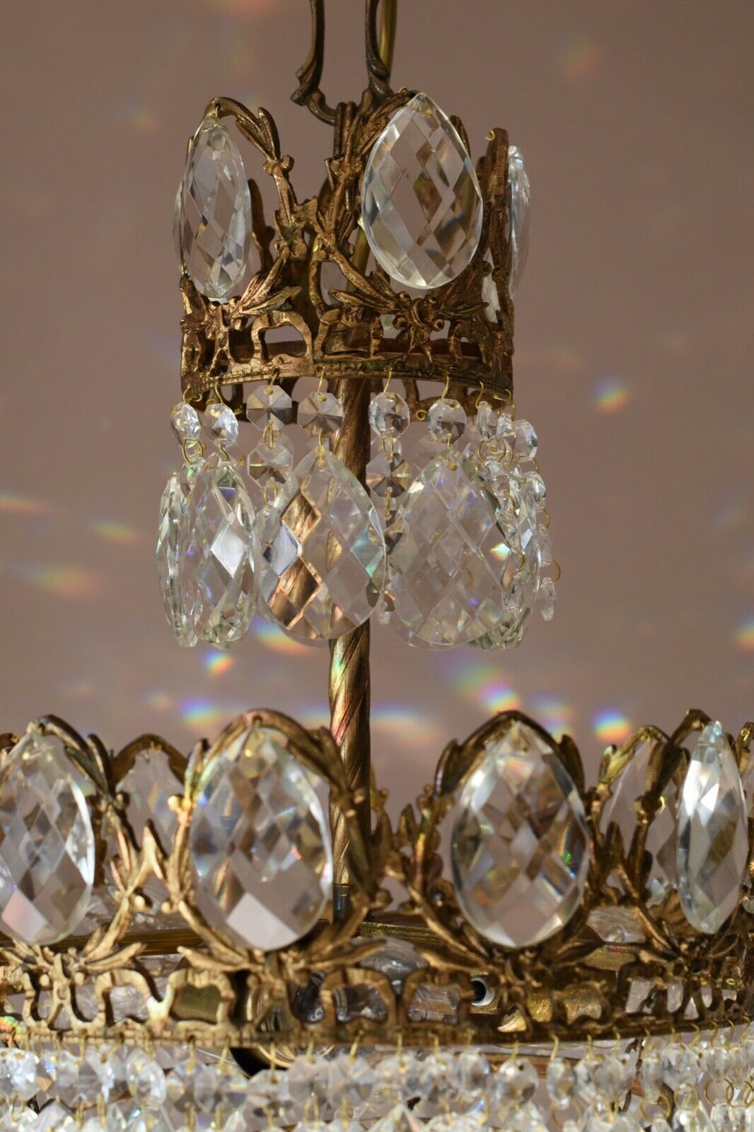 Easy Fit Antique / Vintage Crystal Chandelier, Empire Style Home Living Lamp