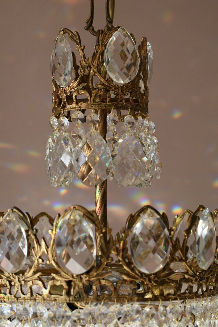 Easy Fit Antique / Vintage Crystal Chandelier, Empire Style Home Living Lamp