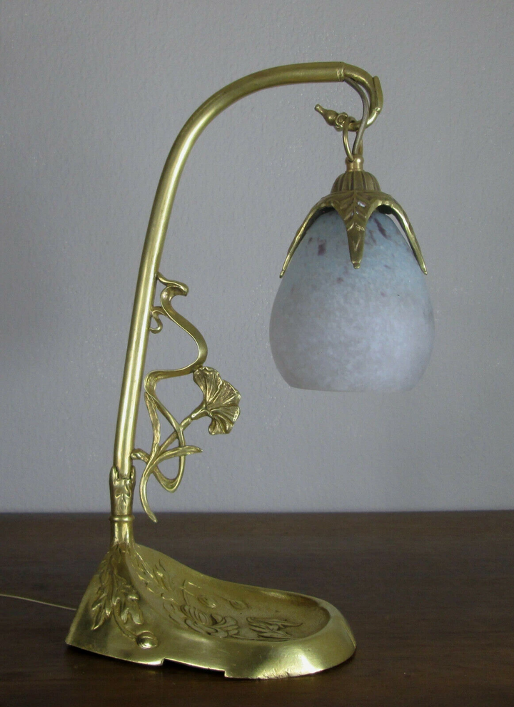 シュナイダー兄弟 アールヌーボーのアンティークテーブルランプ４