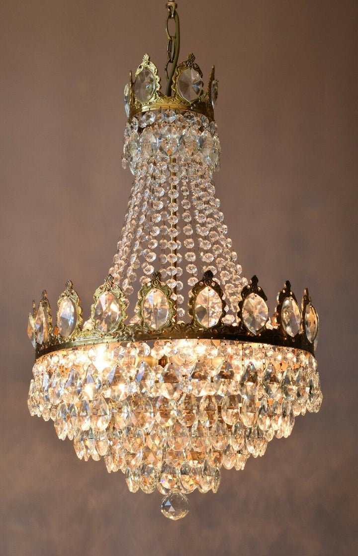 French Empire Chandelier, Antique Style Vintage Lighting, Light Lamp Pendant