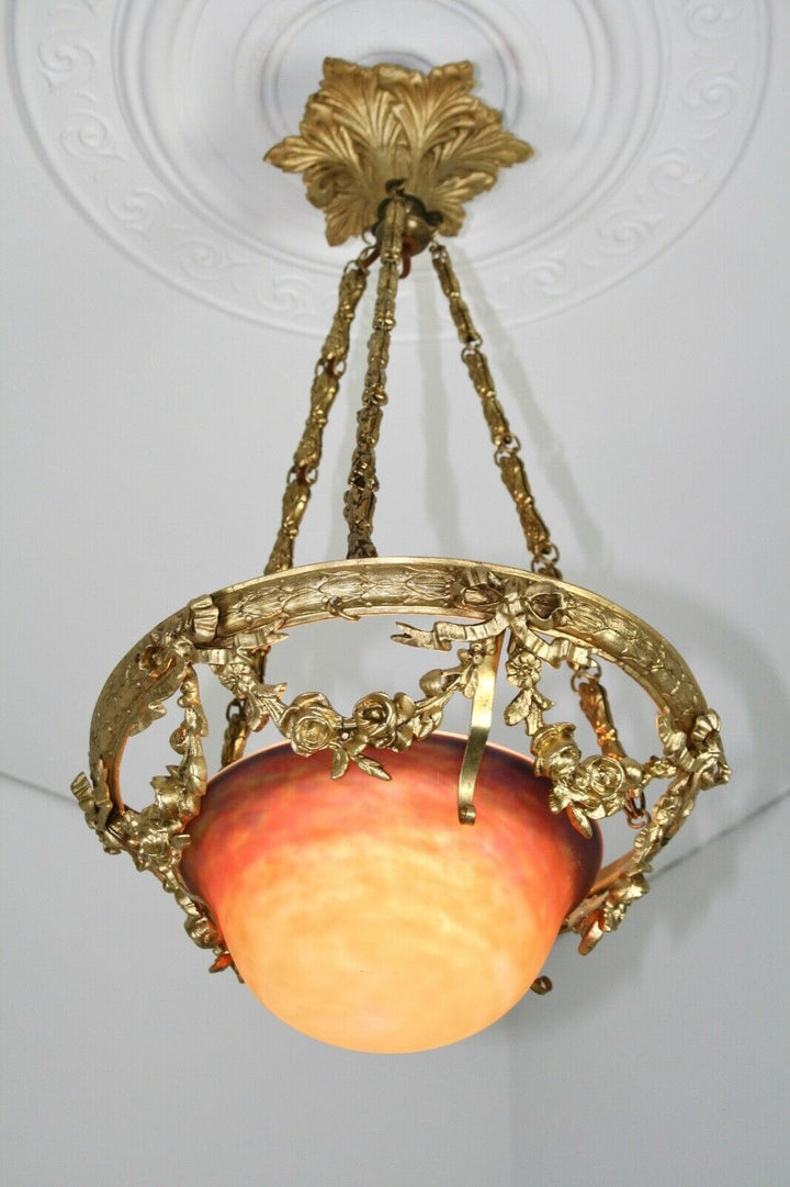 ミューラー兄弟　シーリングランプ（ペンダントライト）アールヌーボー