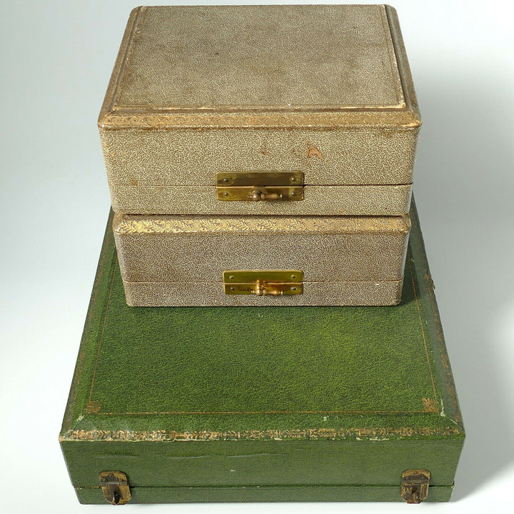 Puiforcat French Sterling Silver 18k Gold Set 8 Salt Cellars, Boxes, Mistletoe