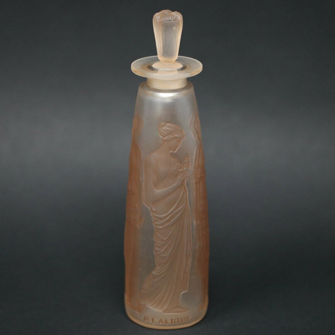 Rene Lalique Ambre Antique Glass Perfume Bottle