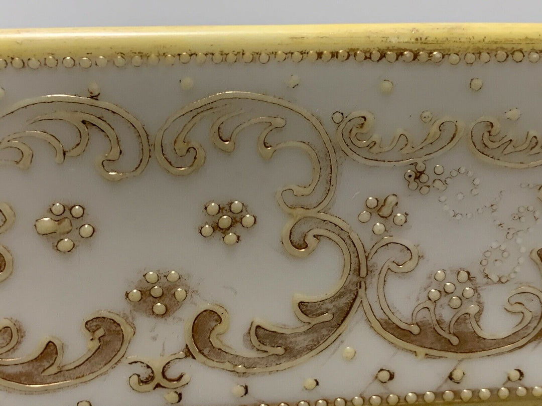 Nippon FISH PLATTER Hand Painted Morimura Bros 23" Gold Beaded Rim Antique Oval