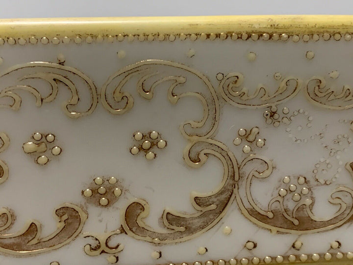 Nippon FISH PLATTER Hand Painted Morimura Bros 23" Gold Beaded Rim Antique Oval