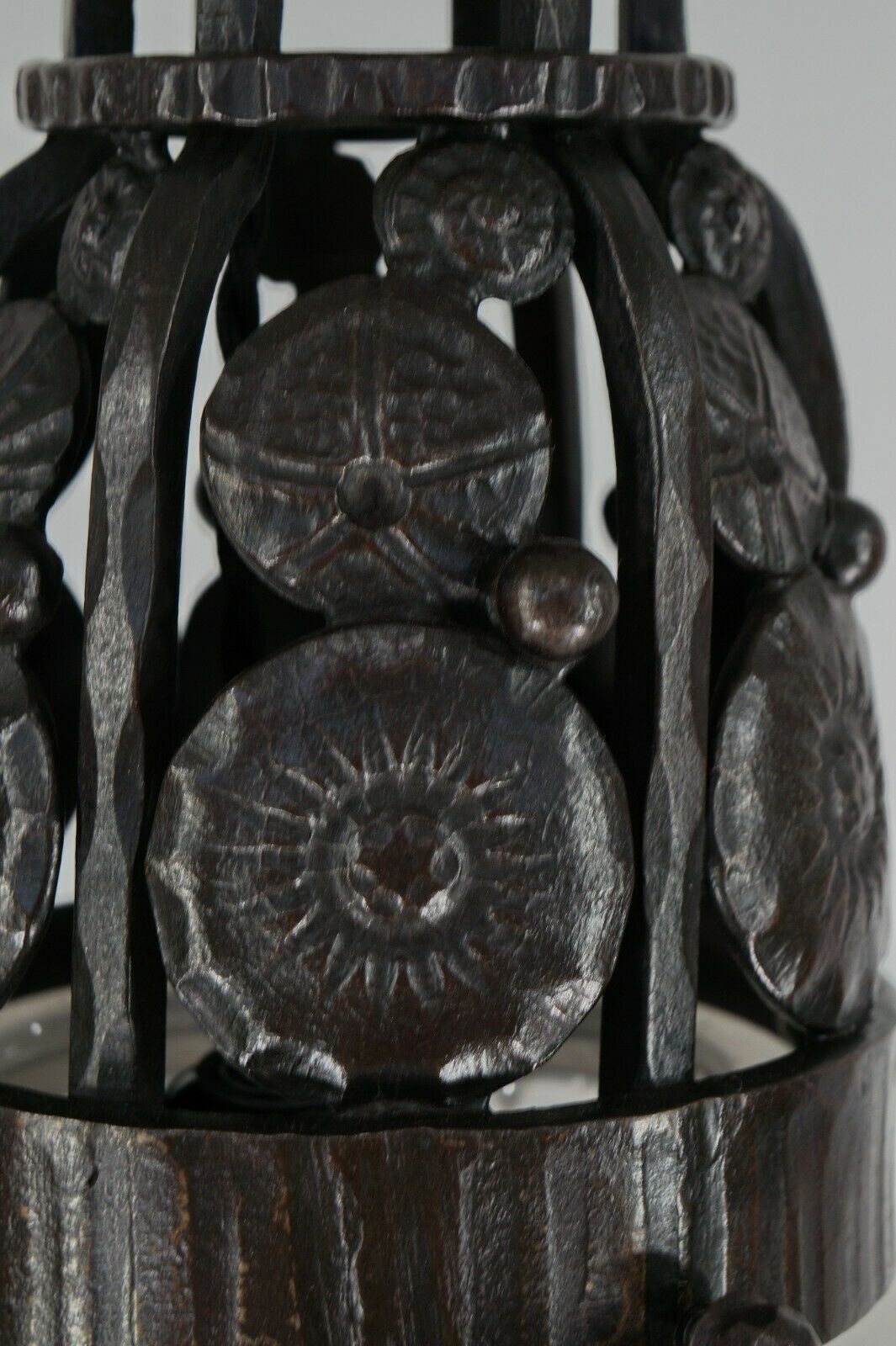 VASSEUR & MULLER FRERES : FRENCH ART DECO PENDANT chandelier 1930 peacock France