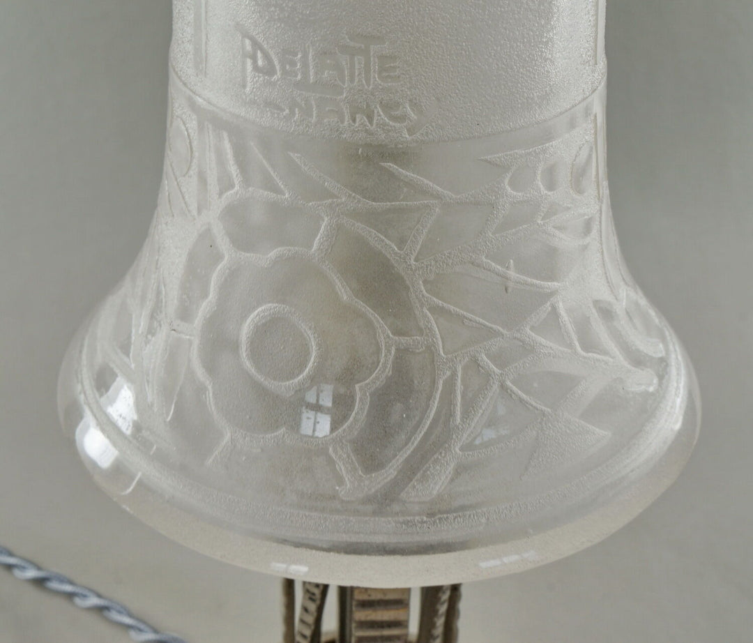 H.FOURNET and A.DELATTE : rare French art deco lamp wrought iron