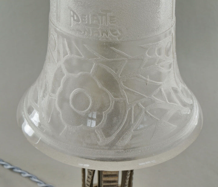 H.FOURNET and A.DELATTE : rare French art deco lamp wrought iron