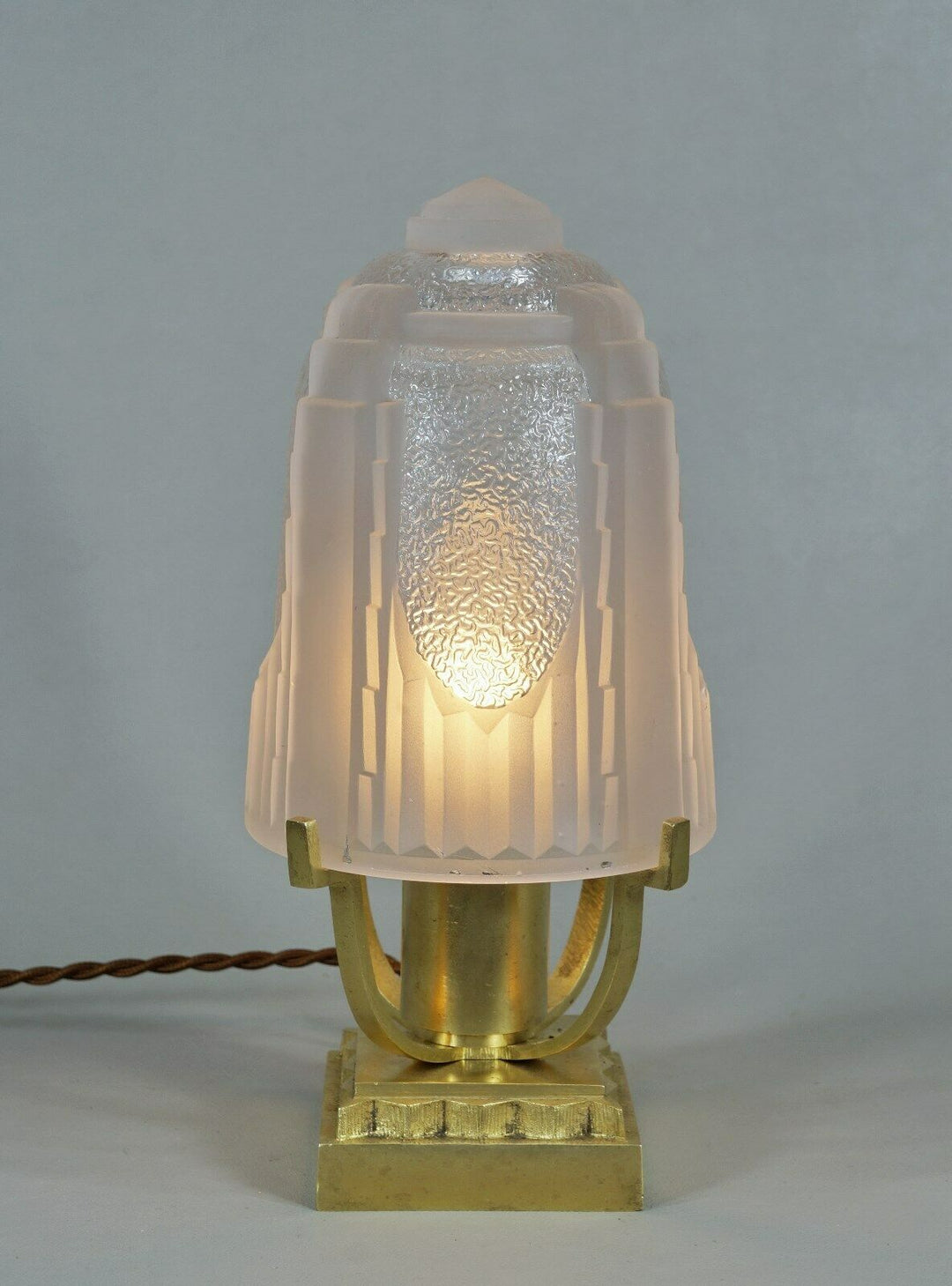 MULLER FRERES : FRENCH BRONZE ART DECO LAMP 1930 ...... France degué sabino era