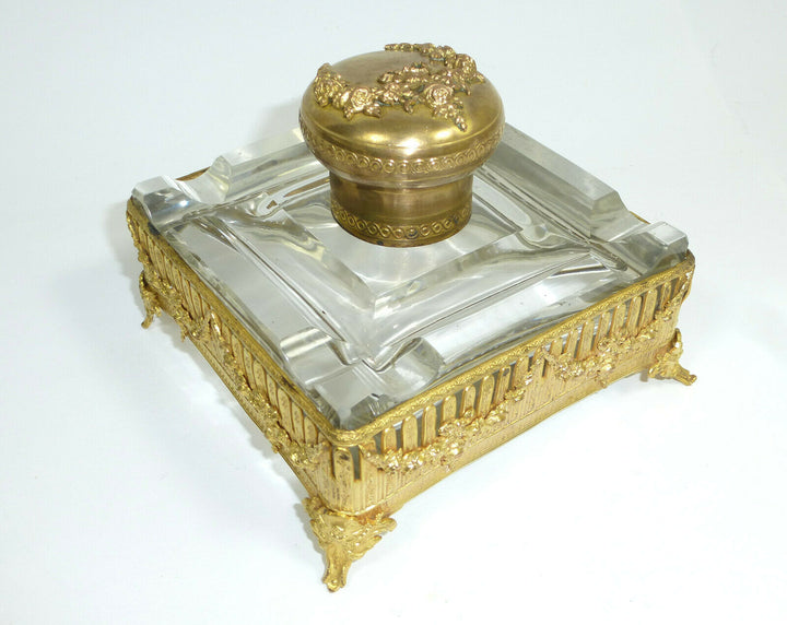 Inkwell Um 1860-1880 France Baccarat Crystal Glass