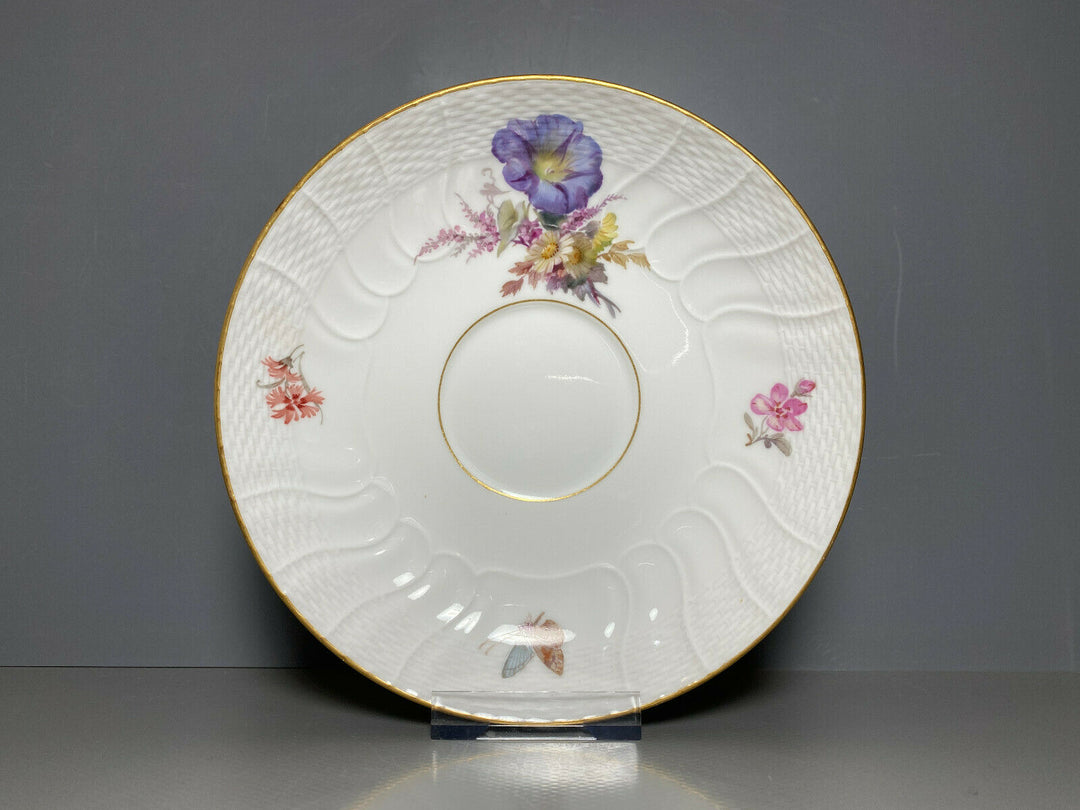 KPM BERLIN TEE GEDECK TASSE UT NEUOSIER WEICHMALEREI BLUMEN DEKOR 50 1.WAHL 1914