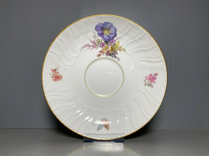KPM BERLIN TEE GEDECK TASSE UT NEUOSIER WEICHMALEREI BLUMEN DEKOR 50 1.WAHL 1914
