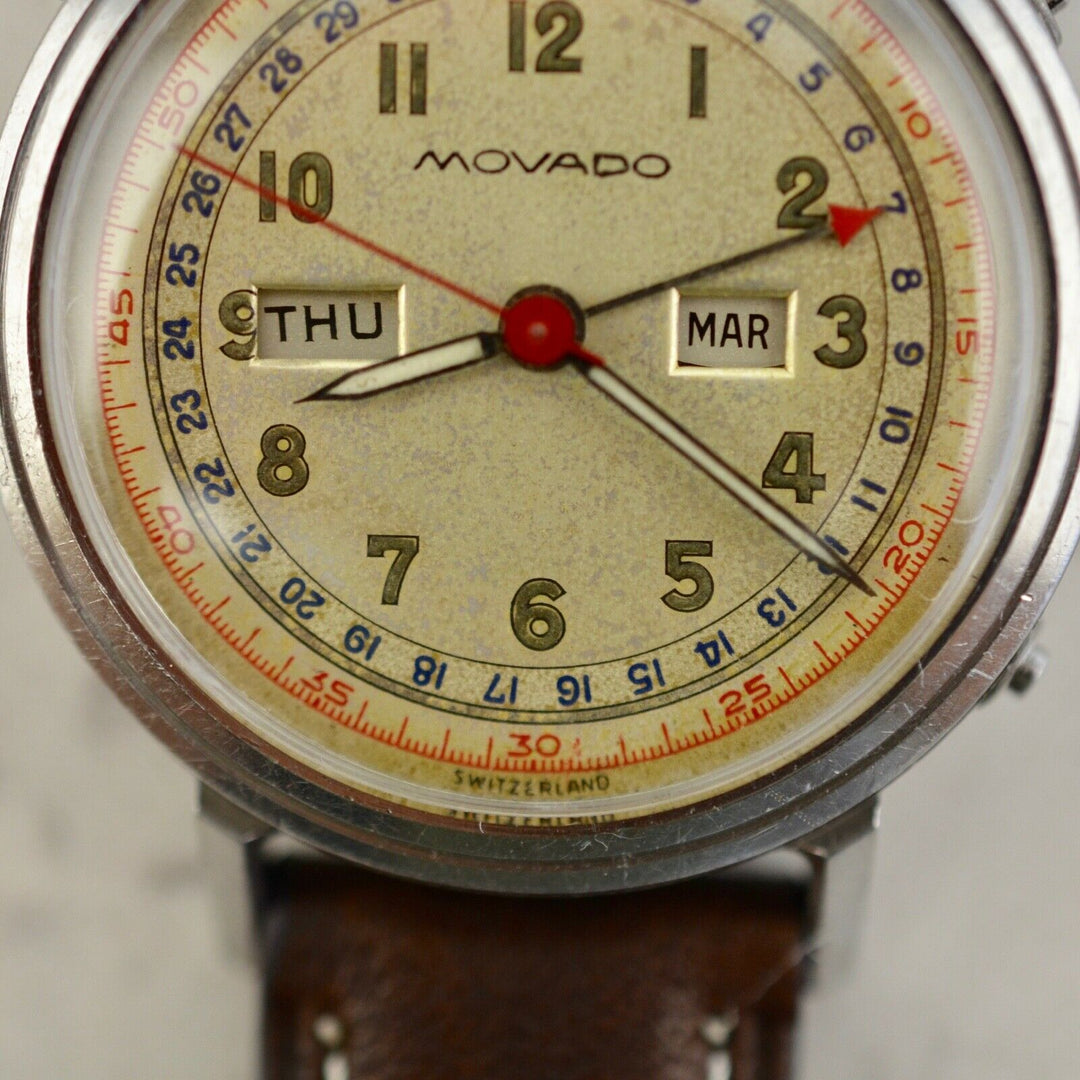 1940年　モバードヴィンテージ カレンドグラフ　トリプルカレンダーウォッチ(参考番号：14819) スチール製
