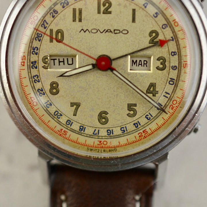 1940年　モバードヴィンテージ カレンドグラフ　トリプルカレンダーウォッチ(参考番号：14819) スチール製