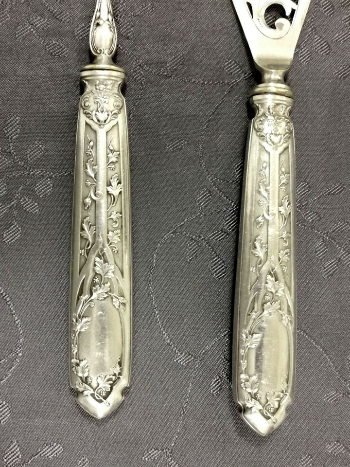 Solid Silver Puiforcat Modern Foliage Covered Service A Fish l2