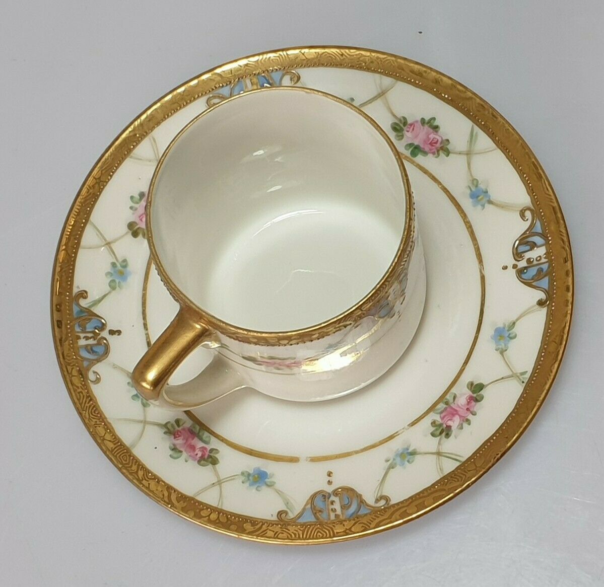 オールドニッポン・ノリタケ(モリムラ) 金彩盛上げ青花図紋 カップ