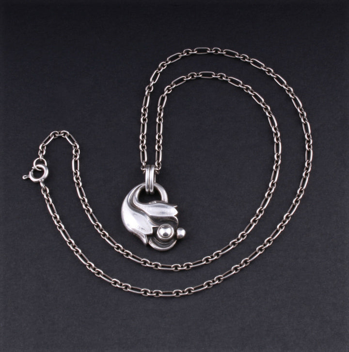 GEORG JENSEN Sterling Silver Pendant of the Year 1999 with Silverball. NEW.