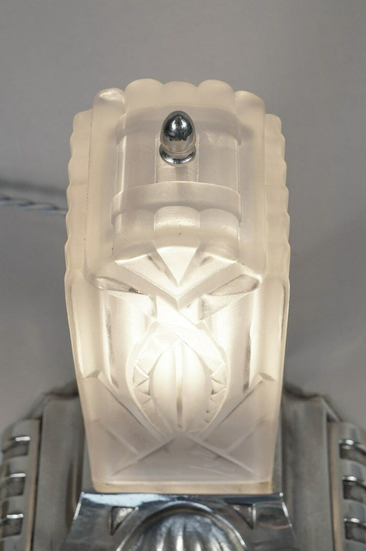 LÉON HUGUE : FRENCH 1930 ART DECO LAMP ......... degué daum era France veilleuse
