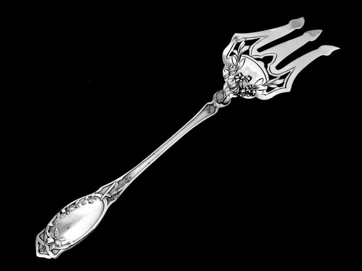Coignet French All Sterling Silver Dessert Hors D'oeuvre Set 4 Pc, Box, Apples