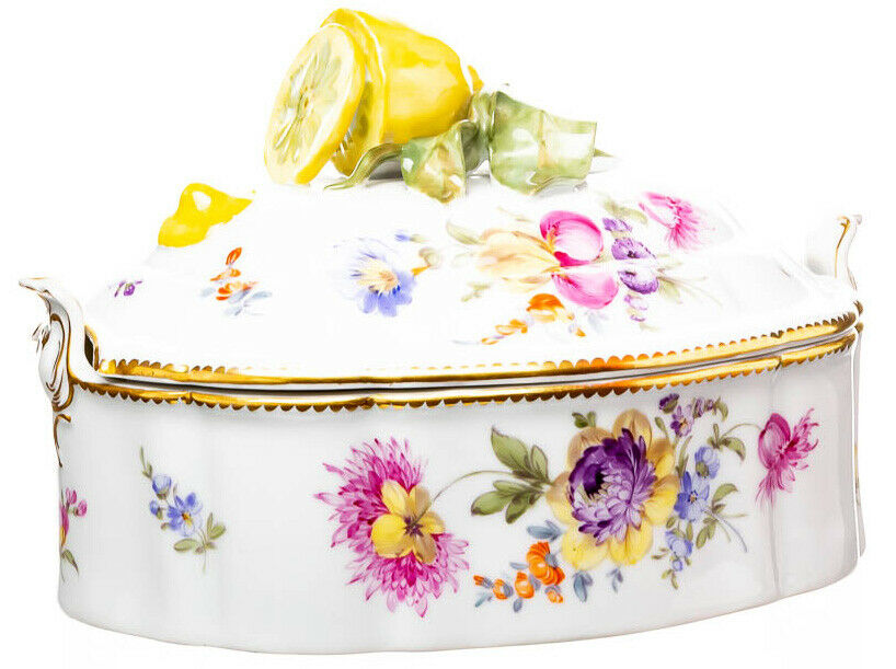 Deckelterrine mit Zitronenknauf Nymphenburg Modell 743 1. Wahl 1940-1960 23,5cm