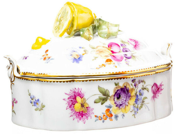 Deckelterrine mit Zitronenknauf Nymphenburg Modell 743 1. Wahl 1940-1960 23,5cm