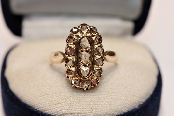 アンティーク ヴィクトリアン 14K ナチュラルローズカットダイヤモンドのリング