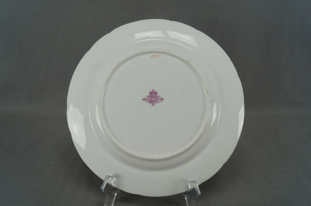 Minton Hand Painted Cherubs Armorial Monogram Turquoise Floral & Gold Plate A