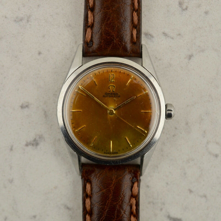 C1954 ヴィンテージ オメガ シーマスター デラックス 自動式 トロピカル 腕時計 型番2802 スチール製