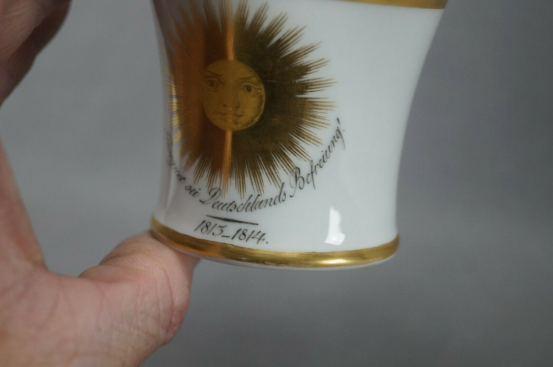 KPM Berlin Wars of Liberation Commemorative Empire Form Cup & Saucer C.1813-1814