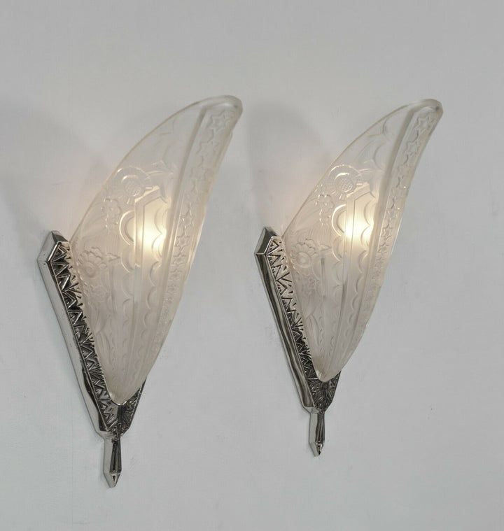 pair of 1930 art deco wall sconces by DONNA France ..... lights lamp 1925 muller