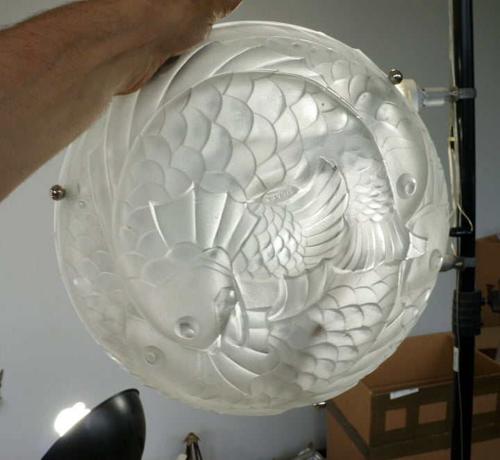 PIERRE GILLES : FRENCH 1930 ART DECO CHANDELIER ... pendant 1925 lamp muller era