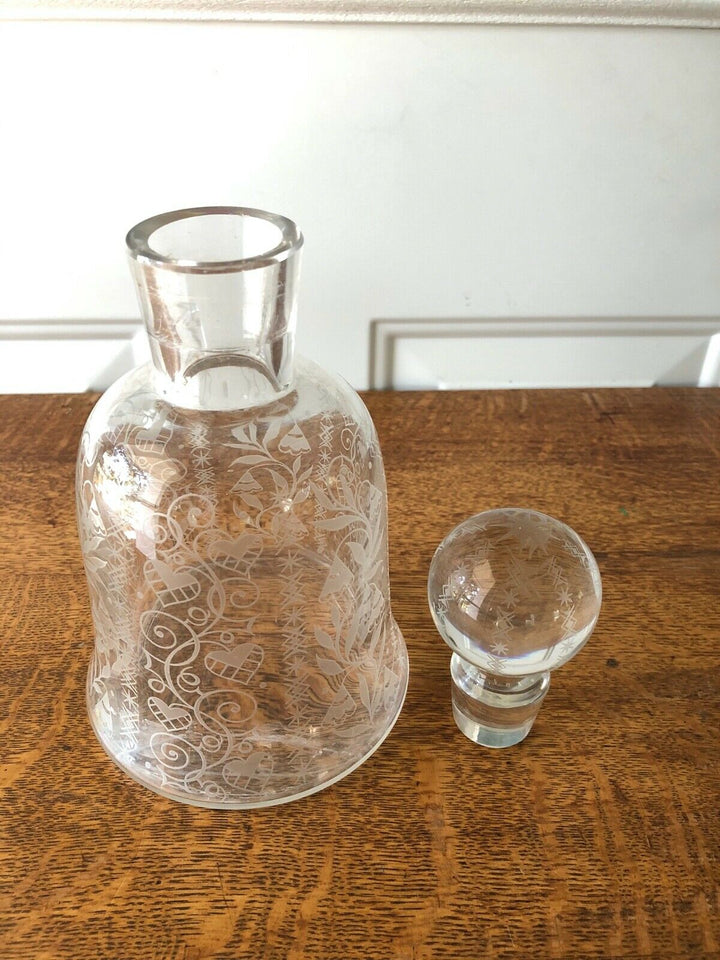 Baccarat Etched Crystal Cordial Decanter France