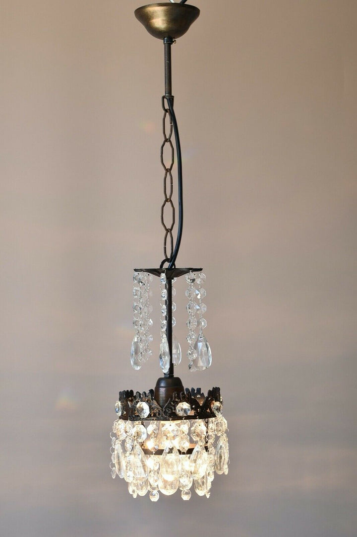 Two Matching Antique Crystal Chandeliers,Vi