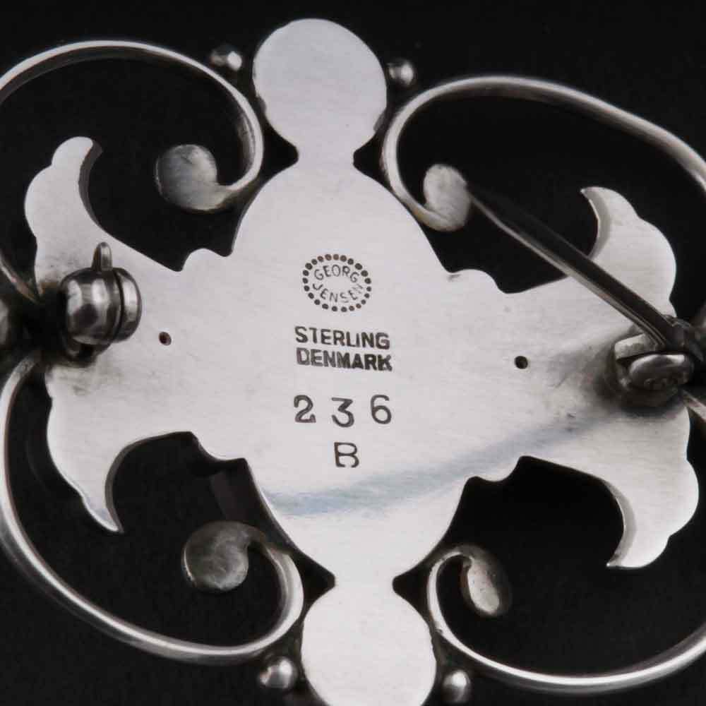 Georg Jensen Sterling Brooch w. Silverballs # 236B, Silver. Design: GJ himself.