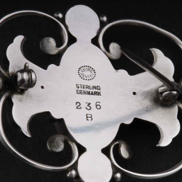 Georg Jensen Sterling Brooch w. Silverballs # 236B, Silver. Design: GJ himself.