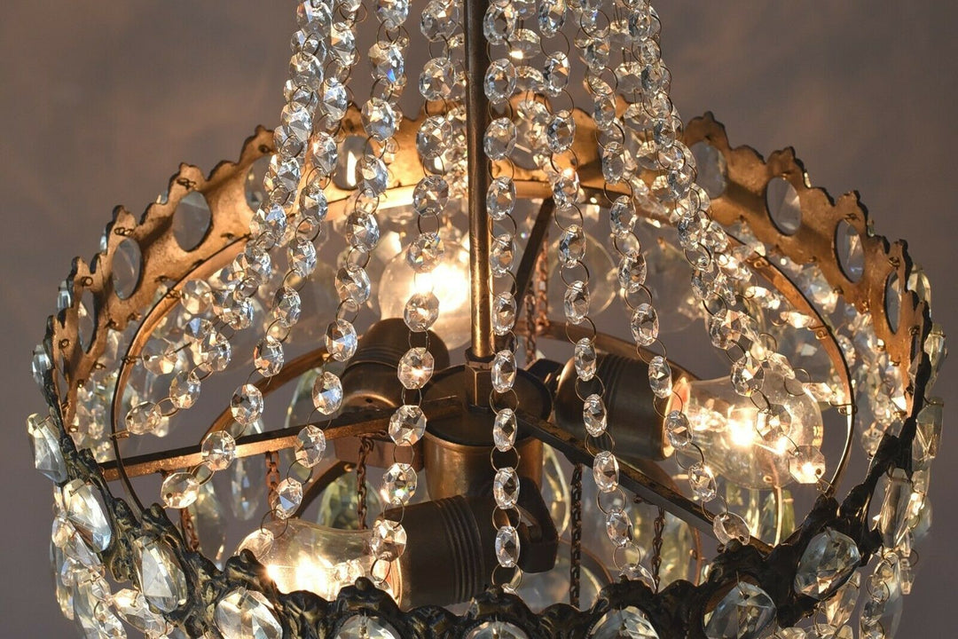 Vintage Antique French Style Empire Crystal Chandelier Lighting Pendant Lamp