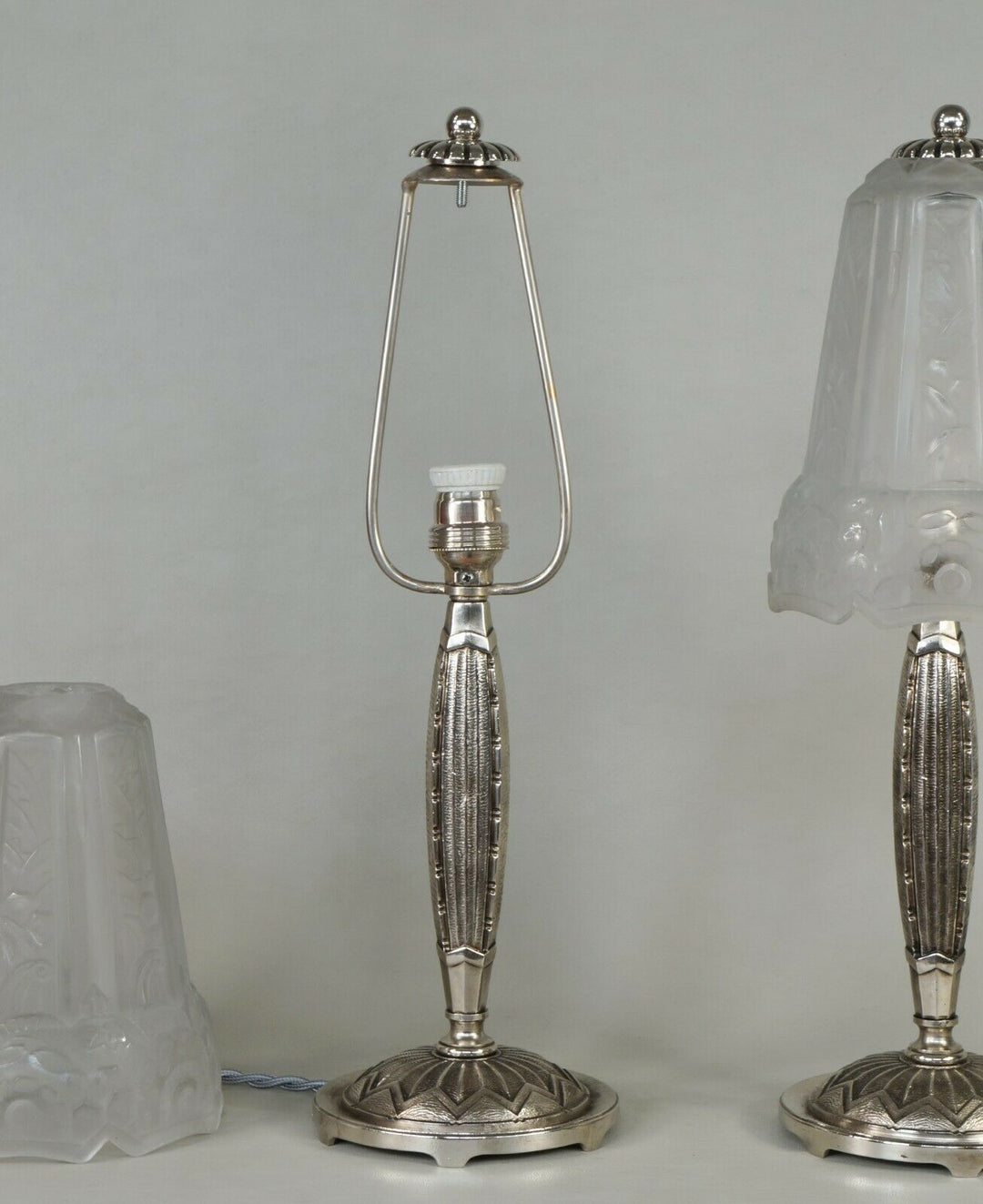 MAYNADIER : pair of FRENCH 1930 ART DECO LAMPS ..... lamp muller daum era france