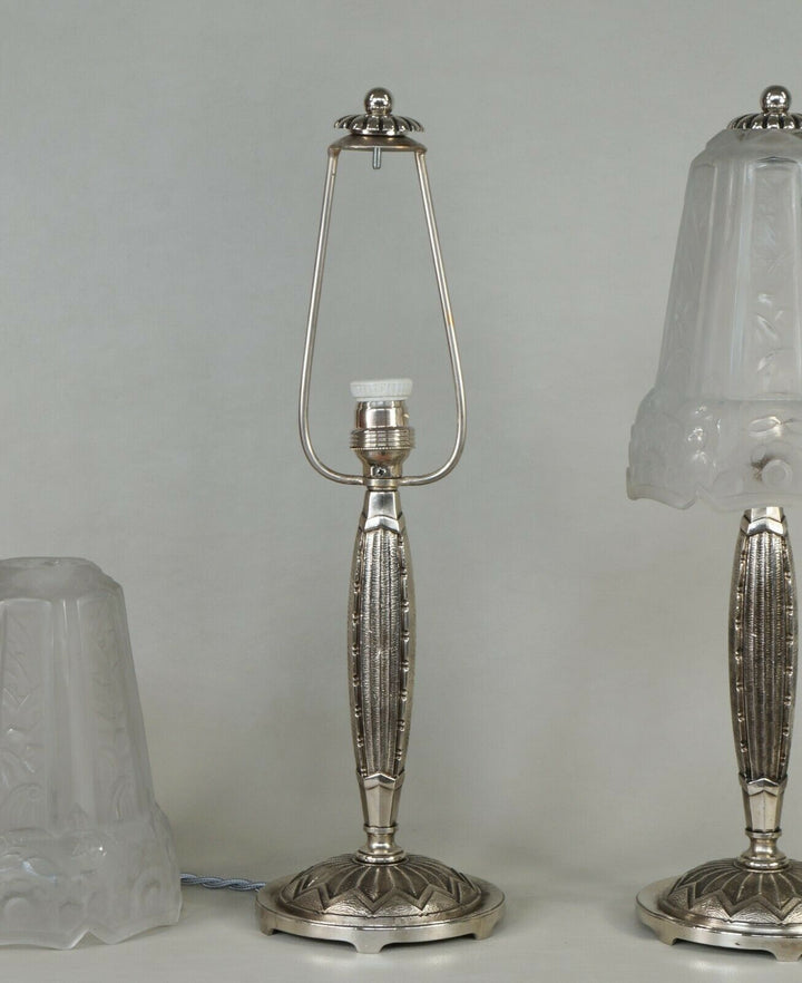 MAYNADIER : pair of FRENCH 1930 ART DECO LAMPS ..... lamp muller daum era france
