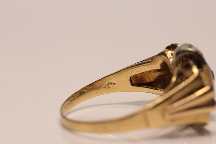 アンティーク 18K ナチュラルオールドカットダイヤモンドのヴィクトリアンリング