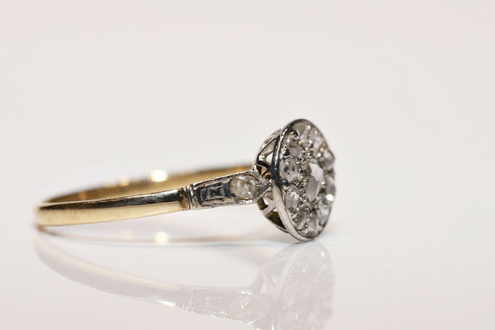 アンティーク オリジナル ヴィクトリアン 18K ナチュラルローズカットダイヤモンドのリング