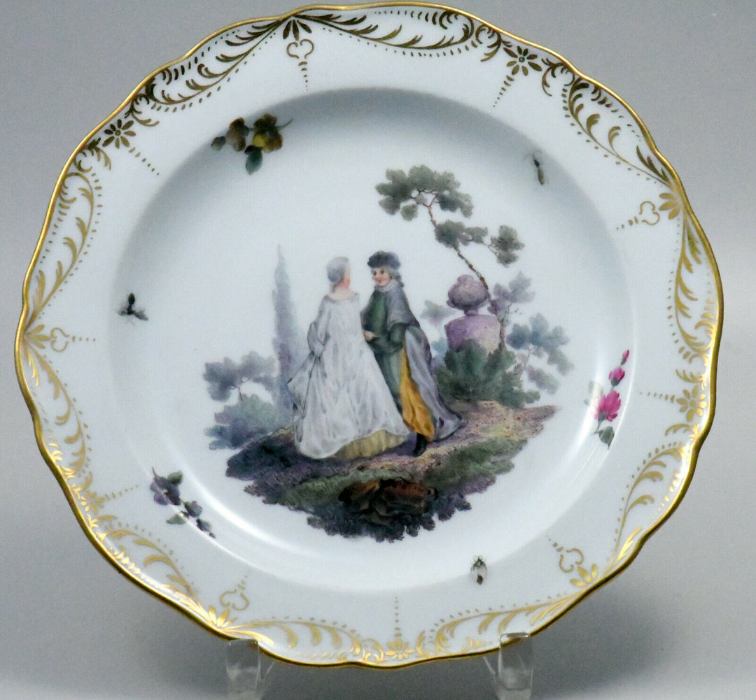 MEISSEN Watteau Szene Teller マイセン、 麥森 Knaufzeit um 1860 - 1880 plate Figuren